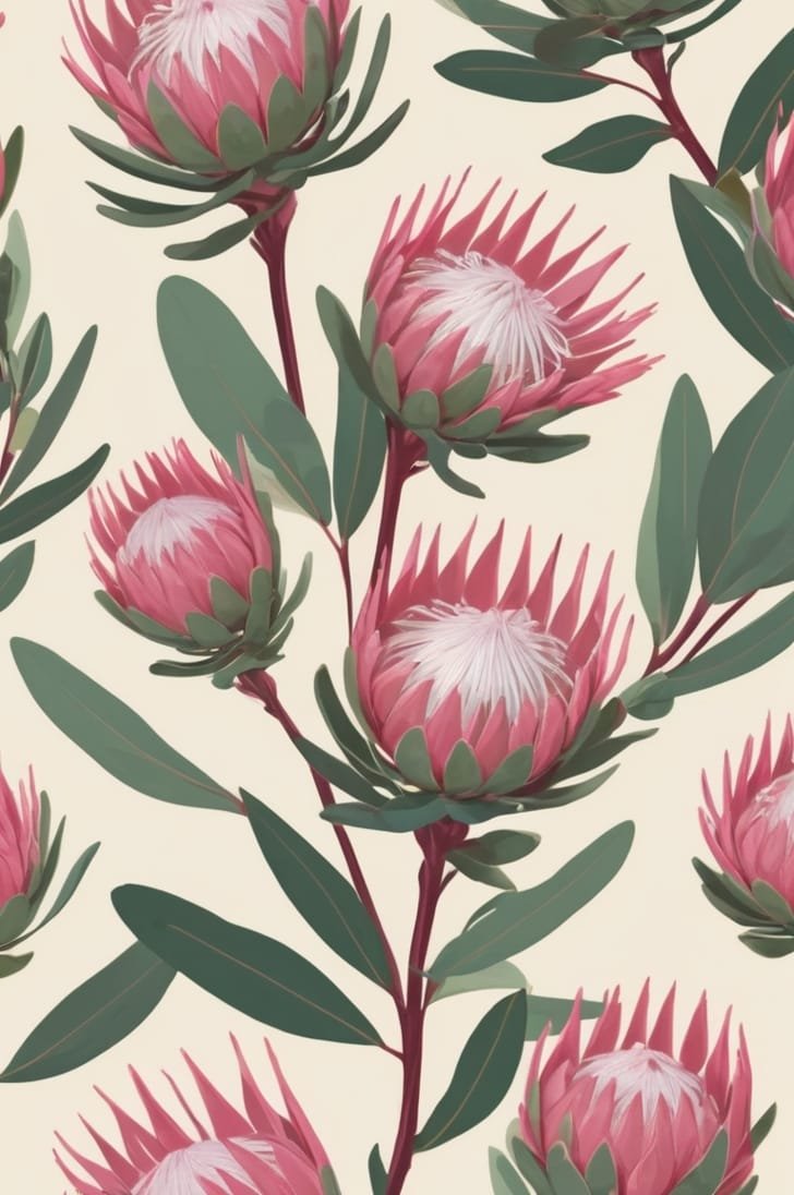 King Pink Protea Pattern 2